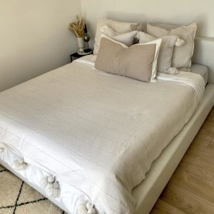 Plaid XXL en laine blanc et argent