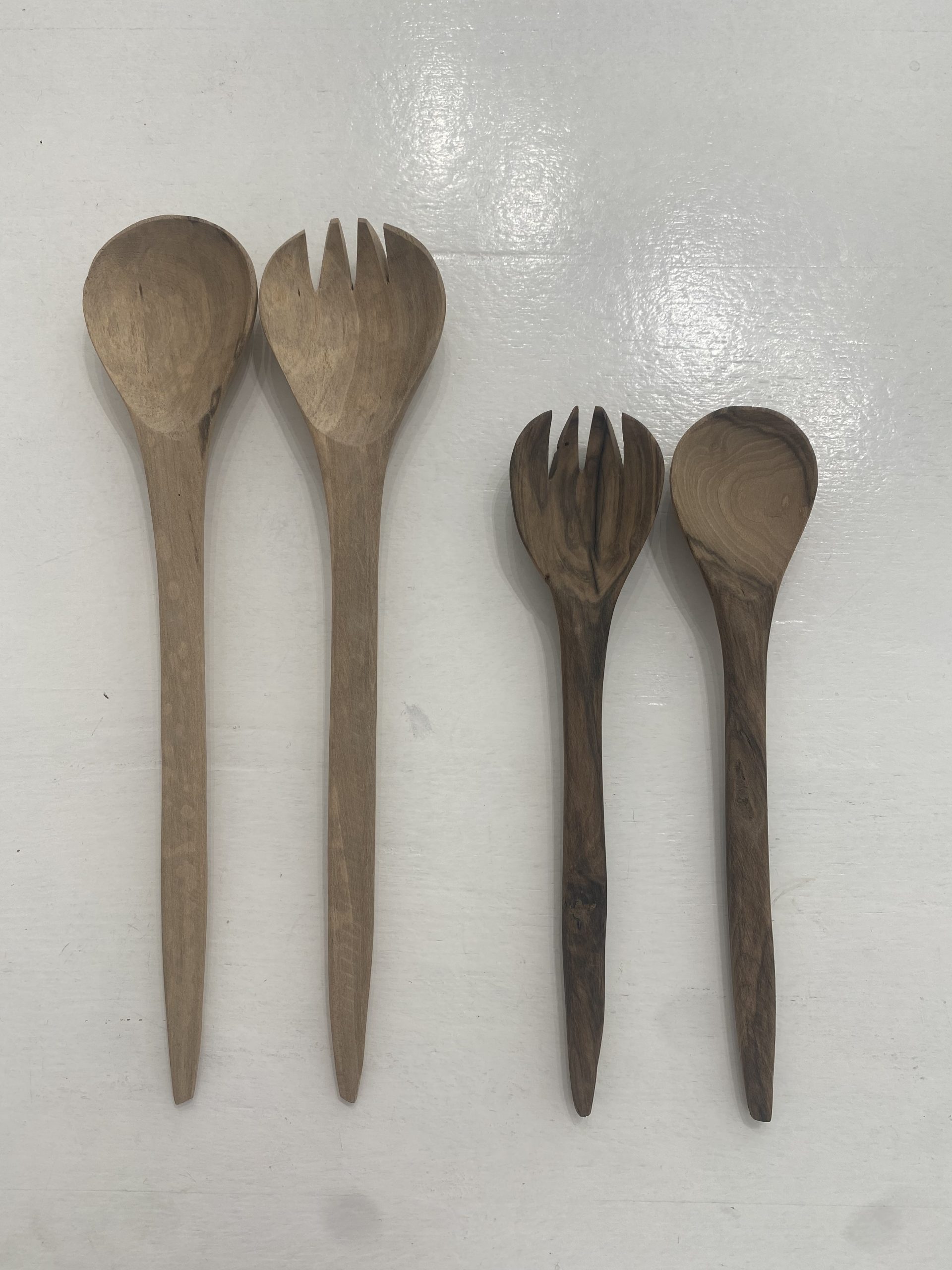 Couverts à salade enNoyer grand et petit